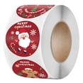 thumbnail image 1 of Rollo de pegatinas navideñas, 500 piezas, etiquetas circulares navideñas, etiquetas decorativas para sobres, tarjetas, cajas de regalo, 1 of 5