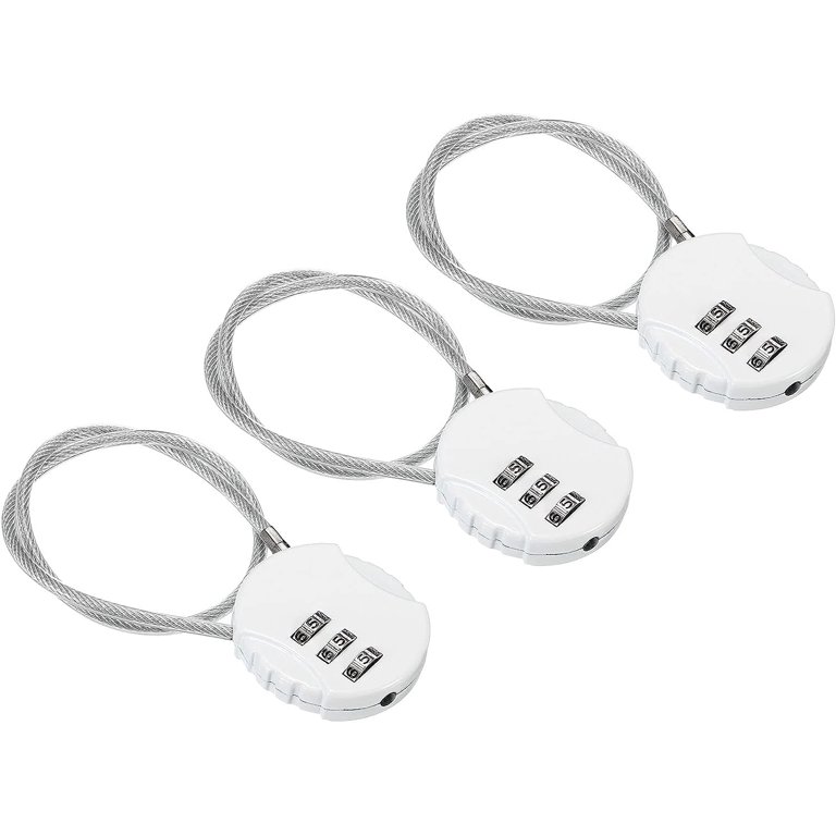 Small Combination Lock 11.8 Inch, 3 Pcs 3 Digit Padlock for Gym