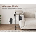 thumbnail image 5 of C Shaped End Table with Charging Station, 33"Tall Couch Side Table , Adjustable Height Small Couch Side Table for Small Spaces, Slide Under Sofa Table TV Tray with Metal Frame for Living Room, 5 of 17