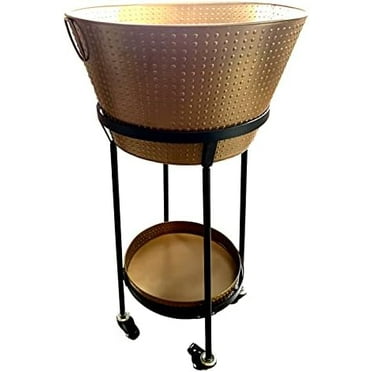 Beverage Tub & Tray, with wheeled stand Matte Copper