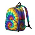 thumbnail image 2 of Green and Yellow Tie Dye Pattern Backpack for School, Cute School Bag with Adjustable Shoulder Straps and Padded Back, 13.8"x11.4"x6", 2 of 4