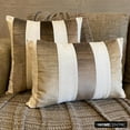 thumbnail image 5 of The HomeCentric Cushion Covers For Couch Decorative Brown Pack of 2 12x12 inch (30x30 cm) Throw Pillow Covers Velvet Patchwork Throw Pillows For Sofa Striped Modern Style Easter - Velvet Band Choco, 5 of 10
