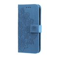 thumbnail image 2 of For Samsung Galaxy A15 6.5" Seven Petal Flower Embossed Strong Magnetic Attachment/Closure, Card Slots/Pocket, PU Leather Flip Wallet Case With Hanging Rope,Blue,For Galaxy A15 (4G/5G), 2 of 7
