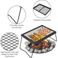 thumbnail image 5 of ChaoLink 17x12.2" Swivel Campfire Grill Grate, Portable Outdoor BBQ Stand, Durable Steel Cooking Rack, 5 of 6