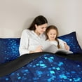 thumbnail image 5 of Feelyou Futuristic Square Print Bedding Comforter Set for Boy, Blue Honeycomb Abstract Twin Comforter Sets, Pixel Grid Miners Reversible Bedding Set, Microfiber Bedroom Decor, 2-Piece, 5 of 8