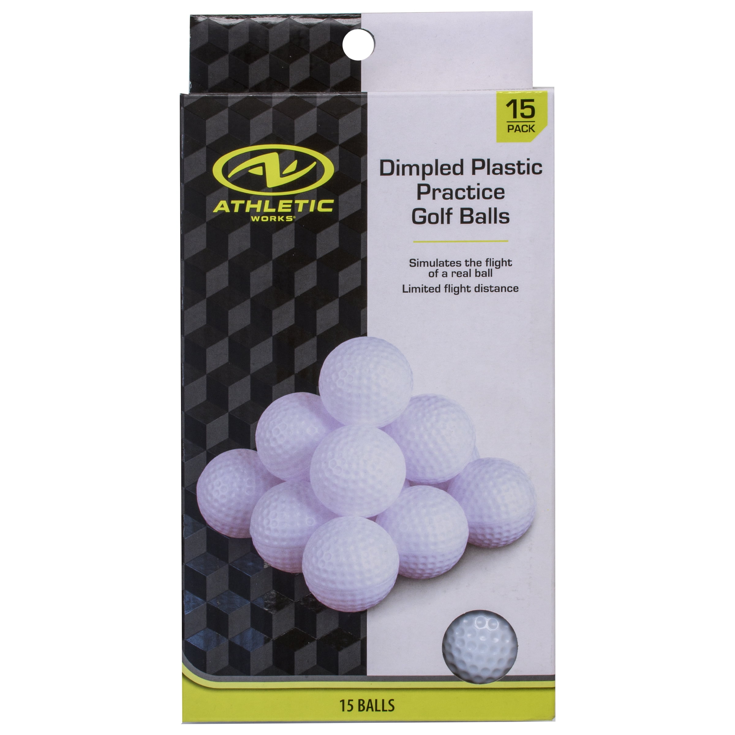 (4 pack) Athletic Works Practice Golf Balls, 15 Pack, White Hollow