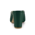 thumbnail image 2 of BLISSFUL STEP Women's Pointed Toe Chunky Slides Mules Dark Green 11, 2 of 7