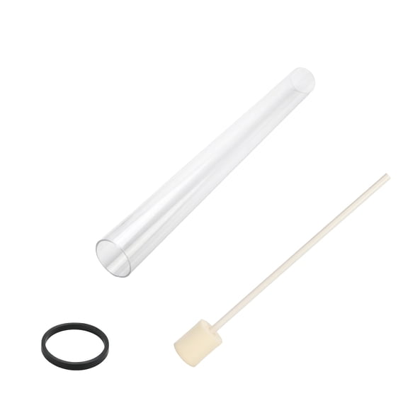 BPS Patio Heater Glass Tube Replacement 49.5" Tall 4" Diameter, Outdoor Heater Replacement Parts with Ring and Cleaning Sponge for 4-Sided Pyramid Heater
