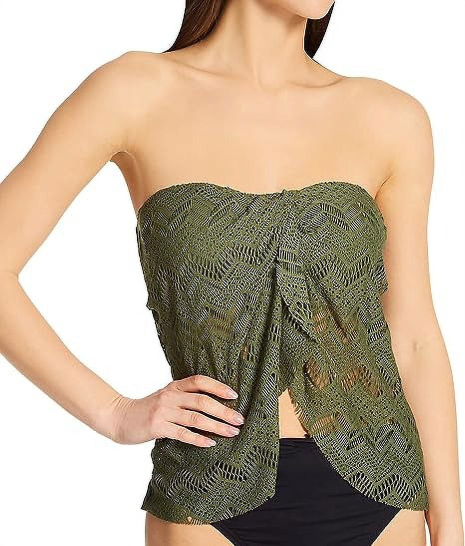 Women's Vince Camuto V90516 Crochet Lace Draped Bandini Swim Top
