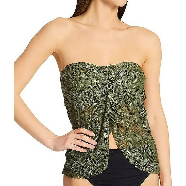 Women's Vince Camuto V90516 Crochet Lace Draped Bandini Swim Top