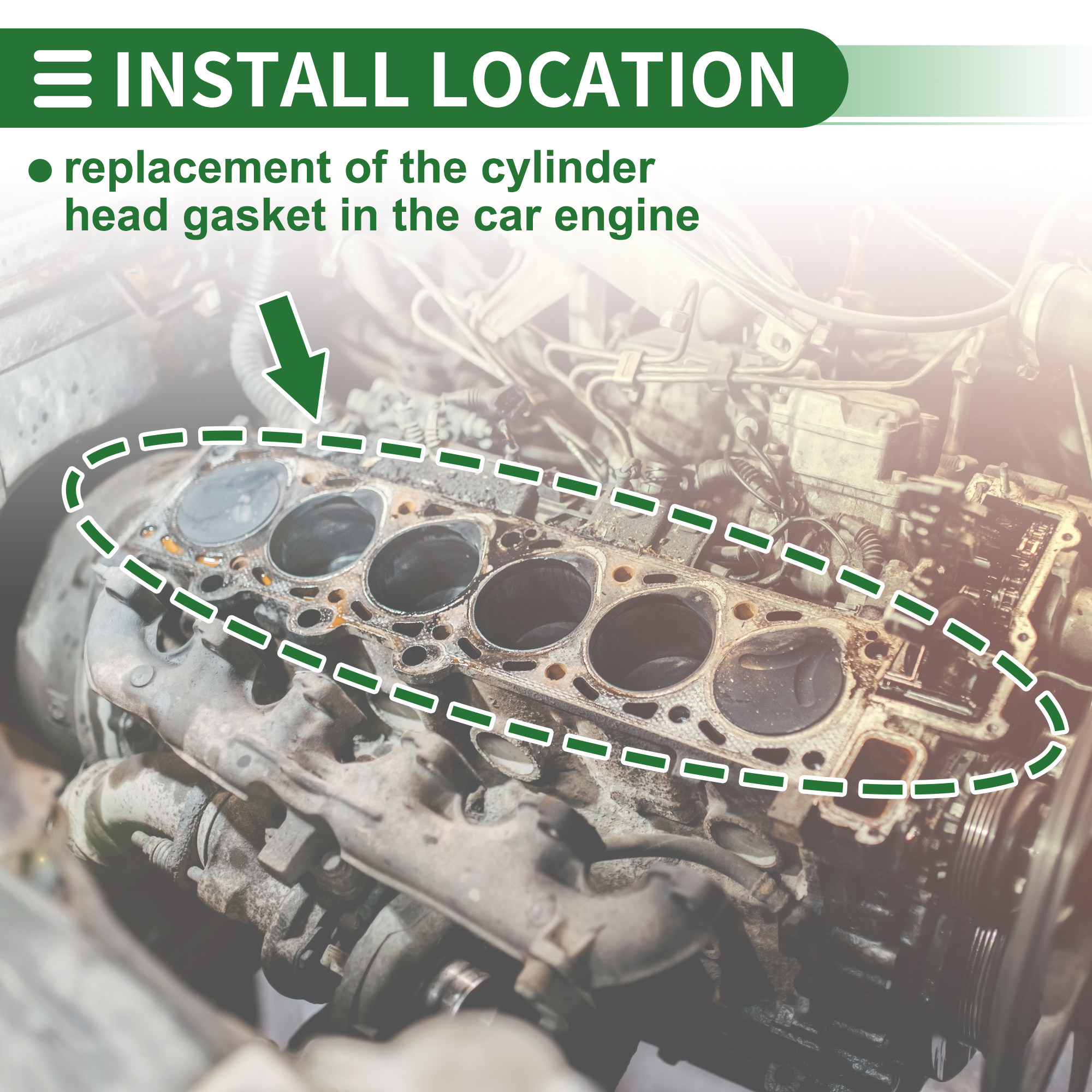 Unique Bargains Cylinder Head Gasket Engine Gasket No.55599222 for Chevrolet Colorado 2.8L 2022 Left and Right 1 Pcs