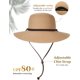 thumbnail image 2 of Womens Wide Brim Sun Hat with Wind Lanyard UPF Summer Straw Sun Hats for Women, 2 of 5