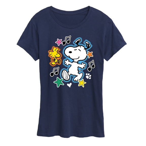 Peanuts - Snoopy Woodstock Patches - Women's Short Sleeve Graphic T-Shirt