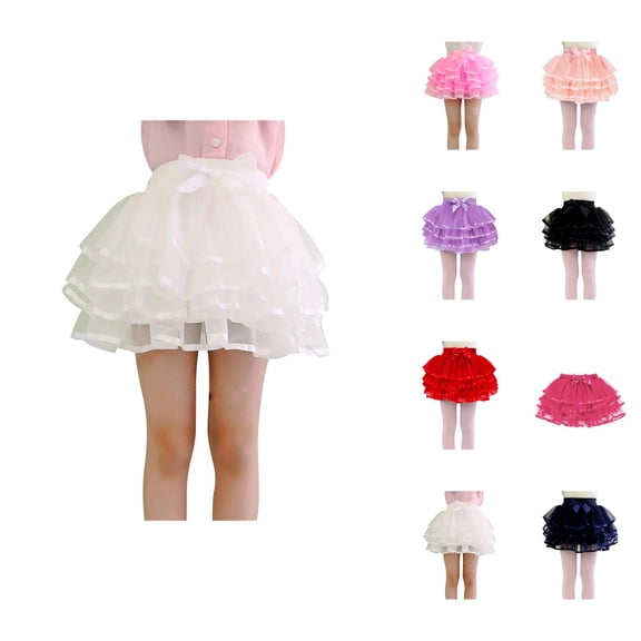 Easter dresses for girls toddler kids solid tutu tiered skirt layered party skirt for little girls 1-10 years