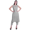 thumbnail image 5 of Moomaya Printed Womens Sleeveless Peter Pan Collar Kurta Pant Set,2 Piece Ethnic Set, 5 of 7