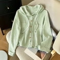 thumbnail image 4 of MaFYtyTPR Women Striped Hoodies Fashion Button Long Sleeve Casual Blouse Sun Protection Hooded Top for Women A-Green XL, 4 of 6