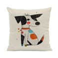 thumbnail image 1 of BKER Abstract Color Polyester Animal Throw Pillow Covers Featuring Dogs And Cats For Home Sofa Decoration", 1 of 4