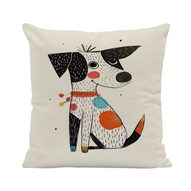 Fundas de cojín decorativas de poliéster con motivos abstractos de perros y gatos para decorar el sofá del hogar.