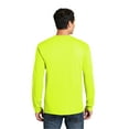 thumbnail image 2 of Crown Craze® High Visibility Safety Long Sleeve T-Shirt For Men, 50/50 Cotton/Polyester Hi Vis Fire Dept Work Tees (Safety Green 12 Pack, Size - L), 2 of 7