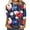 bleu, variante sur CFLVAEK T-Shirts Drapeau des États-Unis pour Femmes Rouge Blanc et Bleu T-Shirts Teinture sur Nœuds T-Shirt Coupe Ample Manches 3 Quarts Blouses Américaines Élégantes à Motif Floral Col Rond Hauts Patriotiques