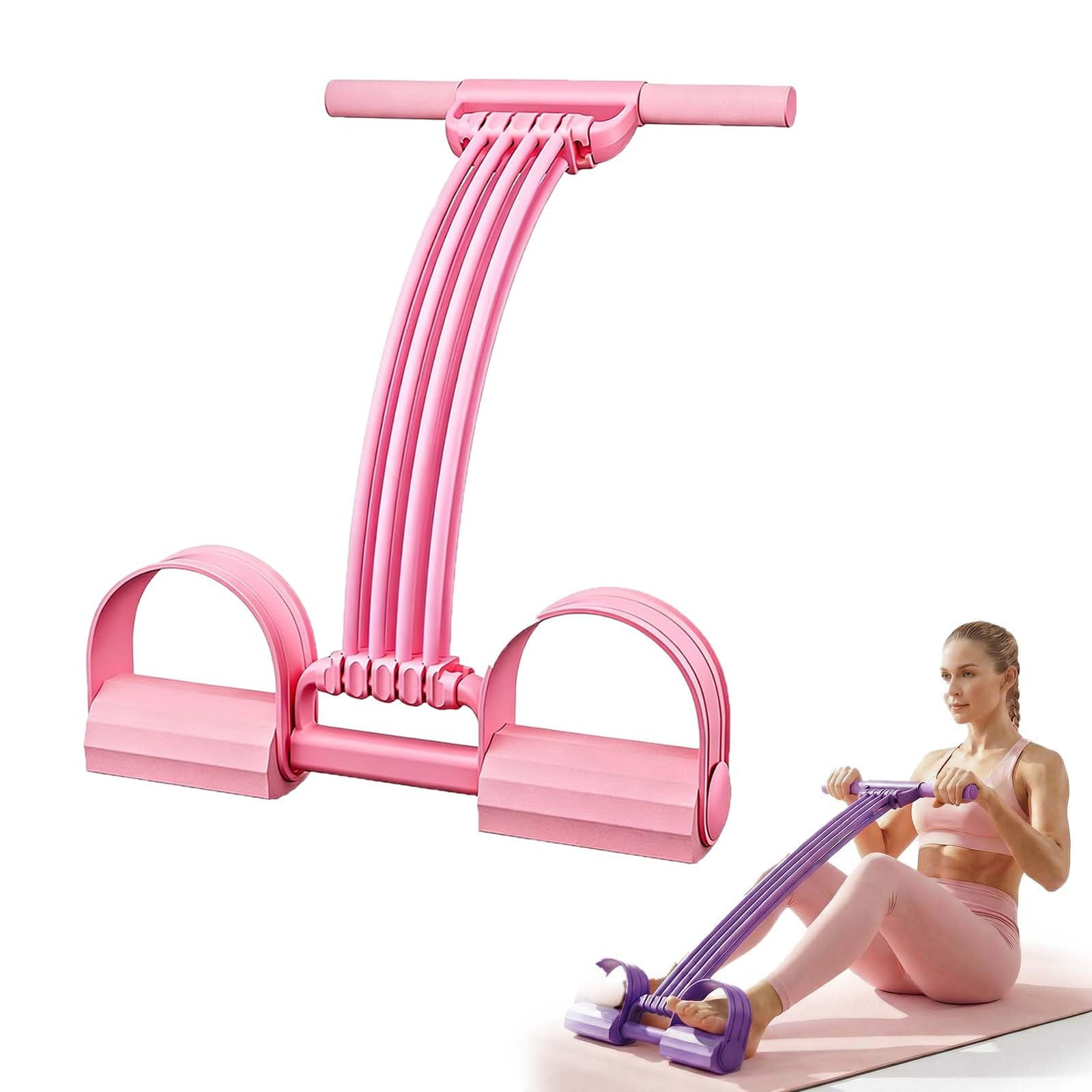 2026 New Upgrade 8 Tube Pedal Resistance Band with Handles, Multifunction Natural Rubber Foot Pedal Puller for Full Body Workout, Abdomen Waist Arm Leg Home Gym Yoga Stretching Fitness Equipment