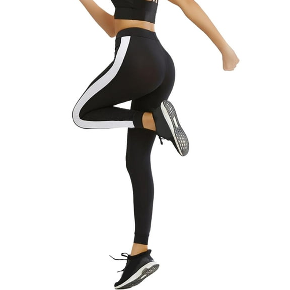 Aellinatey Women Striped High Waist Leggings Running Yoga Pants Sport Tights Activewear