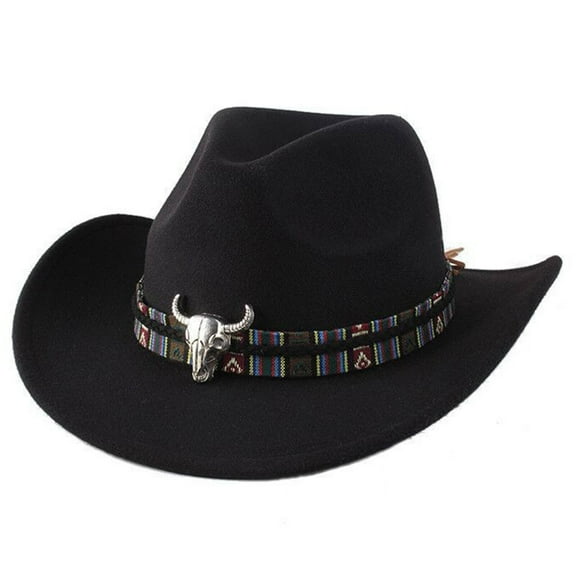TELOLY Cowboy Hat,Trendy Cowgirl Hat,Wide Brim Safari Hat for Sun Protection