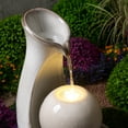 thumbnail image 3 of Hi-Line Gift Ceramic Fountain with Lights, Ivory Elegance, Outdoor Use, 3 of 4