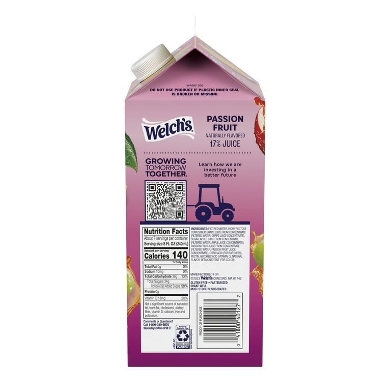 Welch's Passion Fruit Fruit Juice Drink, 59 fl oz carton