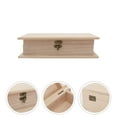 thumbnail image 3 of 1pc Wooden Storage Box Document Storage Container File Box for Home (Wood), 3 of 5