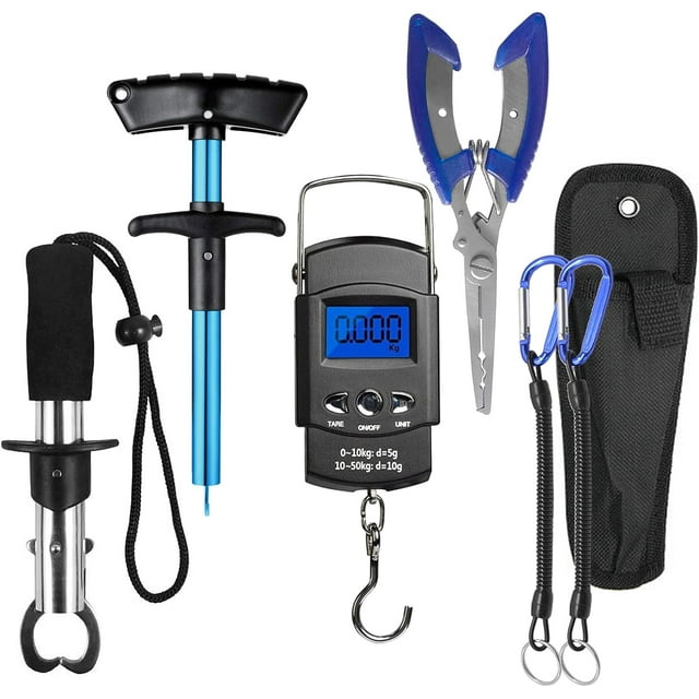LAICAIW Fish Lip Gripper Handheld Digital Fish Scale Fish Gripper Fishing Pliers Hook Remover Combo Kit Fishing Tackle