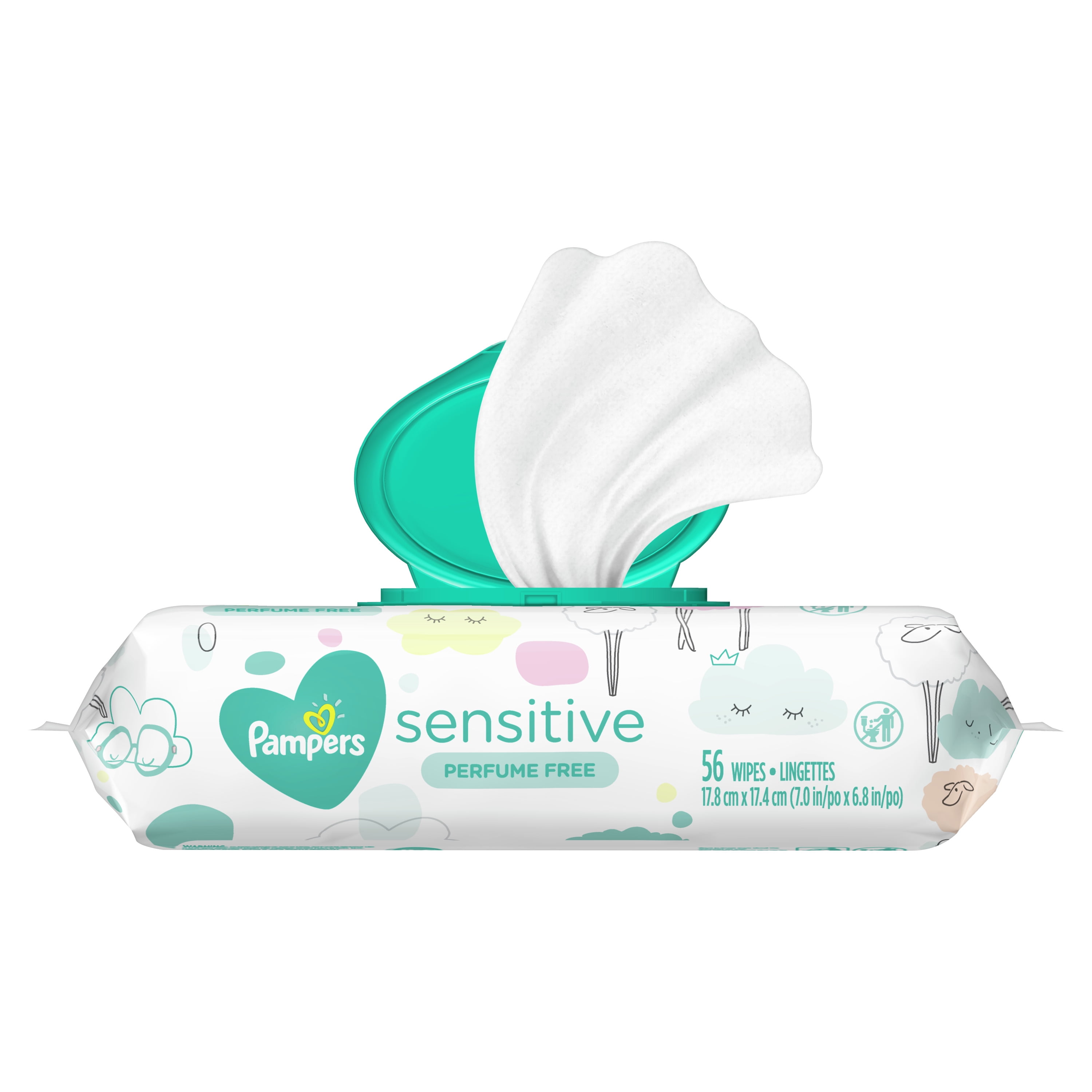 Pampers Sensitive Baby Wipes, 1 PopTop Packs, 56 Total Wipes Walmart