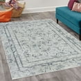 thumbnail image 2 of Leaf Decorative Rug, Abstract Neutral Tropical Leaves Exotic Island Palm Hawaiian Jungle Design, Quality Carpet for Bedroom Dorm and Living Room, 6 Sizes, Blue Grey, by Ambesonne, 2 of 4