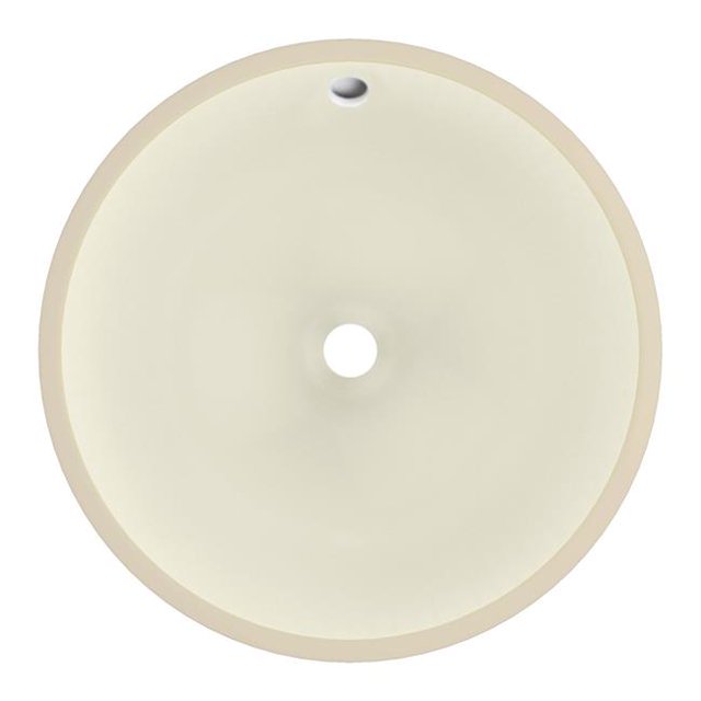 American Imaginations AI-403 Évier Encastré Rond de 16 x 16 Po Certifié CUPC - Biscuit