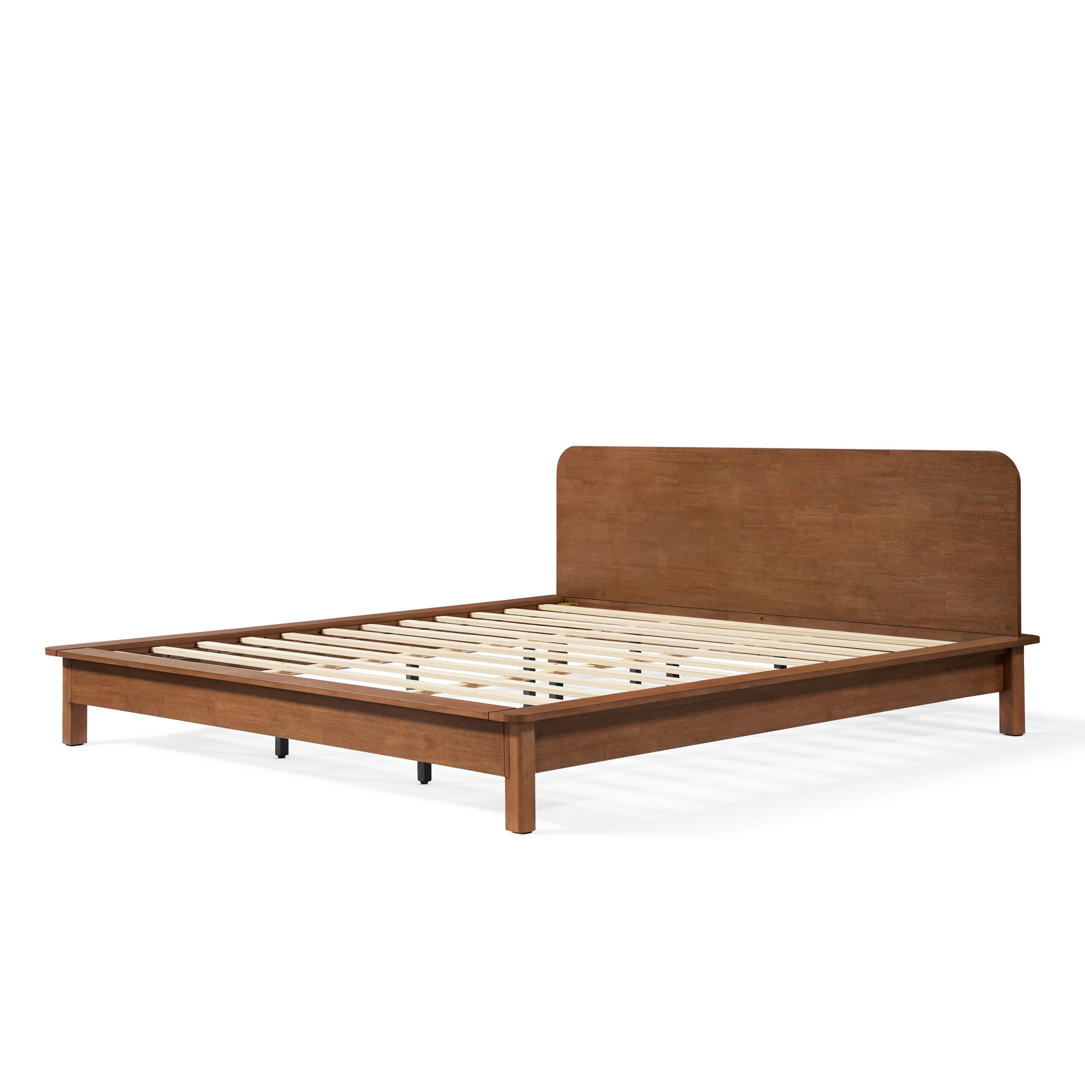 Christopher Knight Home King Platform Bed Frame with Curved Headboard, Walnut
