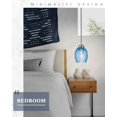 thumbnail image 6 of Pendant Lights Kitchen Island, 1-Light Brushed Nickel Pendant Lighting with Striped Blue Glass Shade, Modern Hanging Light Fixtures for Entryway Dining Room, AD-22299-2P-BL, 6 of 14