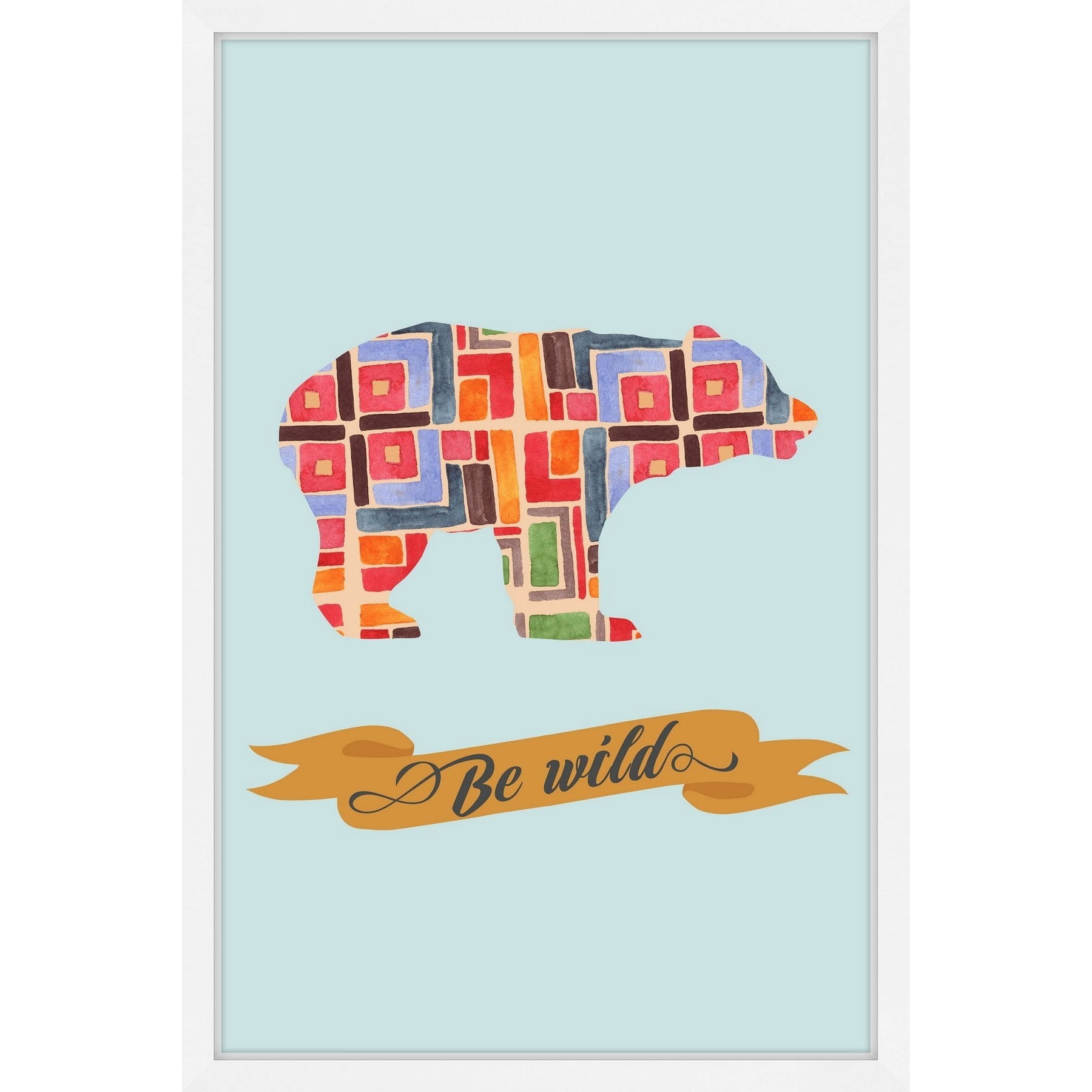 Marmont Hill "Be Wild Bear" Framed Painting Print