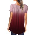 thumbnail image 4 of Womens Gradual Change Short Sleeve Summertime Fashion O-Neck Blouse, 4 of 5
