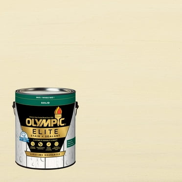 Olympic Elite 1 Gallon SC-1078 Snowflake Solid Advanced Exterior Stain and Sealer in One