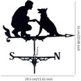 thumbnail image 5 of Garden Decorative Weather Vane Stainless Steel Carved Hollow Design Black Wind Direction Indicator, 5 of 5