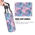 thumbnail image 4 of Yayeee 20oz Insulated Water Bottle Double Wall Stainless Steel with Flip Straw Lid, Pink Marble Pattern, 4 of 7