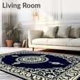 thumbnail image 2 of ODIKA 3'x5' Machine Washable Non-Slip Area Rug, Paisley Flourish Classical Ornate Vintage High Traffic Rug with Pad, Blue, 666236, 2 of 8