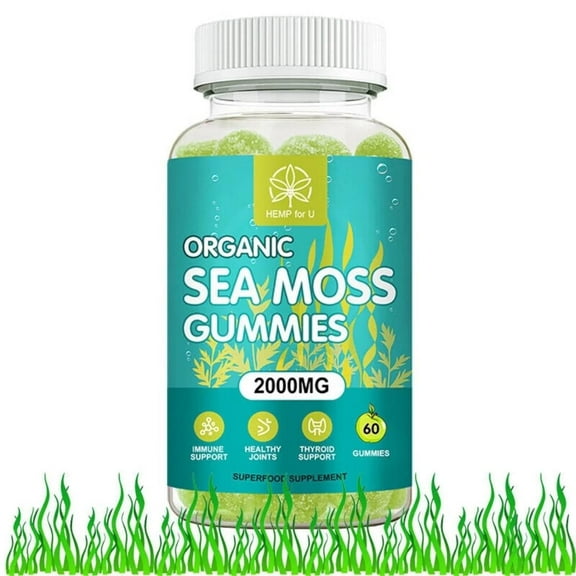 HFU Organic Sea Moss 2000mg with Apple Cider Vinegar Anti-aging Boost Immunity Keto Supplement -60Ct