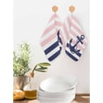 thumbnail image 2 of Anchor Pink Kitchen Dish Towels for Drying Dishes Set of 3, Modern Navy Blue White Striped Nautical Waffle Weave Microfiber Hand Tea Bathroom Towels Quick Dry & Absorbent Towel 12x12, 2 of 7