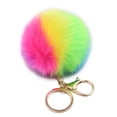 thumbnail image 1 of Plush Key Chain Pendant Phone Bag Car Hanging Rainbow Colorful Ornament Ball, 1 of 8