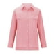 thumbnail image 4 of Blusas para mujer,Cárdigan de invierno con capucha y mangas cortas para mujer, forro polar de poliéster, jersey informal de color liso, largo medio, lavado a mano con agua fría, sopatenor, 4 of 8