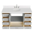 thumbnail image 5 of Ariel Stafford 60 Inch Single Oval Sink Bathroom Vanity With Carrara White Quartz Countertop 1.5 Edge In Grey, 5 of 9