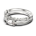 thumbnail image 4 of Beautiful Minimalist 1.45 Carat Emerald Cut Diamond Moissanite Engagement Ring, Wedding Ring, One Matching Band In Silver With 18K White Gold Plating, Gift For Her, Promise Ring, 4 of 4