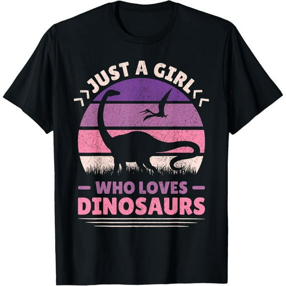 Just A Girl Who Loves Dinosaurs Cute Dino Women Dinosaur T-Shirt