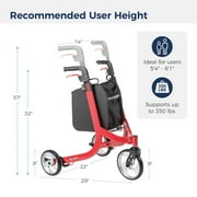 Drive Medical Nitro Euro Style 3-Wheel Rollator Rolling Walker